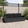 Vidaxl 4-Cz. Set da Salotto per Giardino, Cuscini, Rattan Nero PE