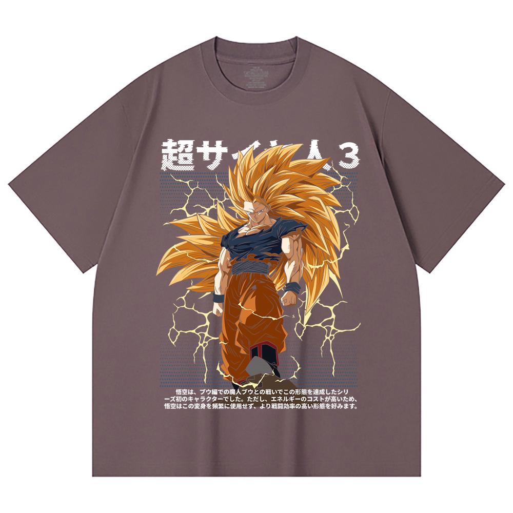 230 Gsm 100% Cotton Dragon Ball V59 Goku SSJ3 Print Unisex Heavy Cotton T Shirt