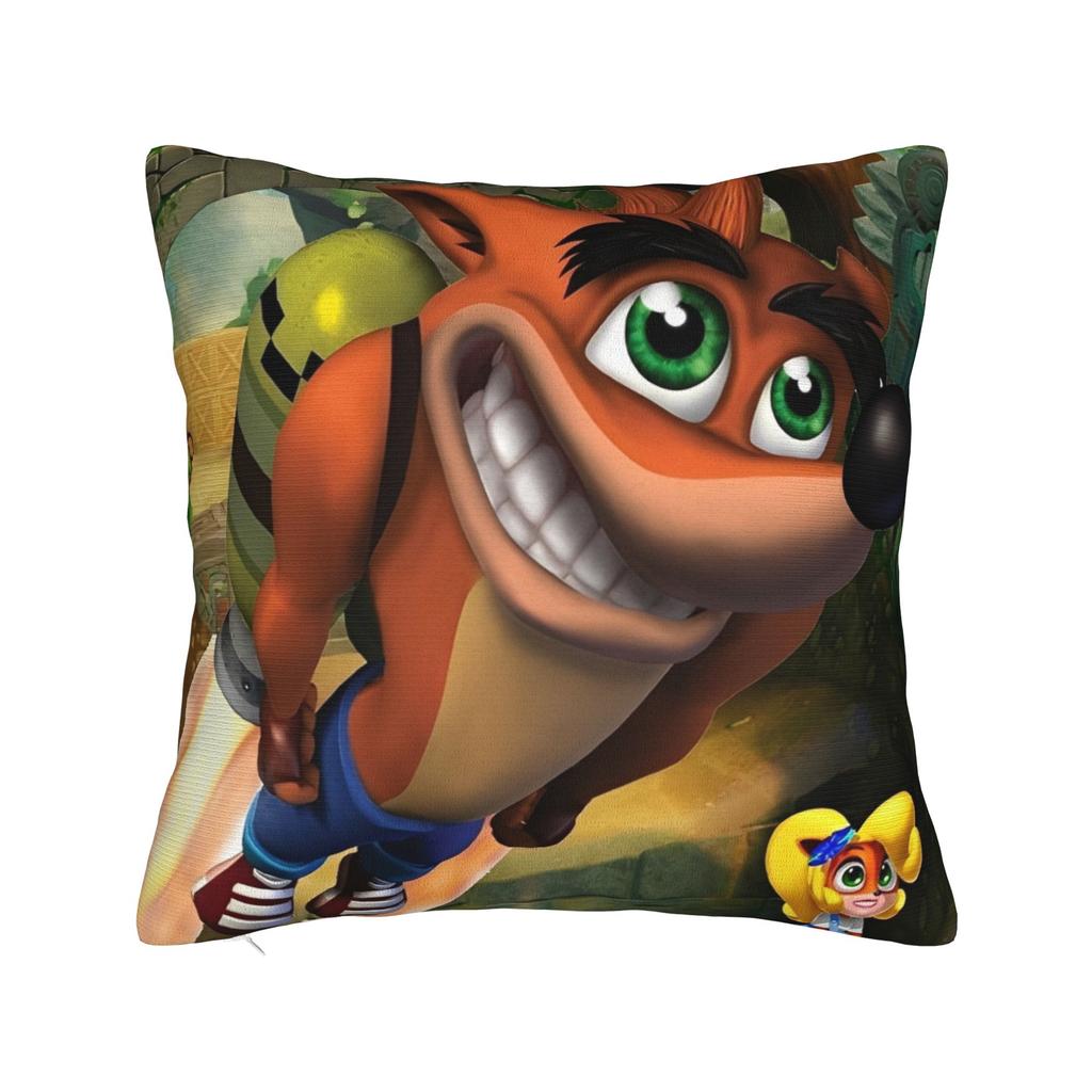 Dekorative Kissenbezüge Crashs Bandicoots Cartoon Merch Sitz Videospiel Kissenbezug Hülle Dropshipping Mehrere Größen