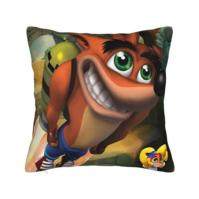 Crashs Bandicoots Cartoon Pillowcase Merch Printed Cushion Cover Decoration Video Game Pillow Case Cover Home Multi-Size