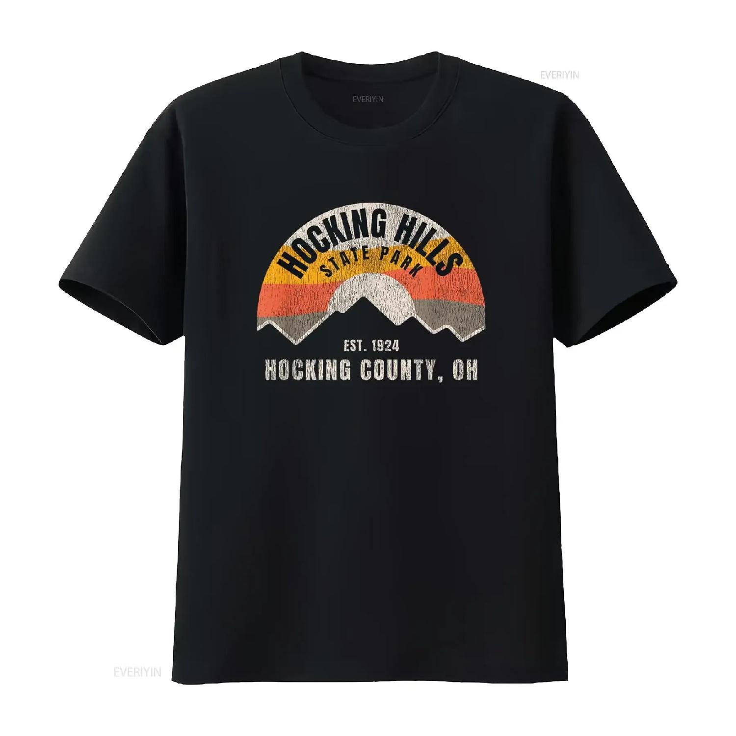 Retro Hocking Hills State Park Souvenir T Shirt vintage Washed graphic Unisex Comfortable Stylish Versatile XXXXL