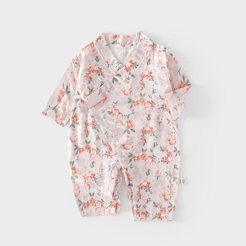 

Детские ромперы для девочек и мальчиков, летние с принтом, детская одежда, тонкий комбинезон с длинным рукавом для малышей, одежда для ползания, боди для новорожденных 90(13-24M)