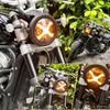 Vancroser inch motorcycle yellow white switching LED high brightness with vehicle inspection compatible with Harley Suzuki Yamaha Honda Rebel 250 Cafe