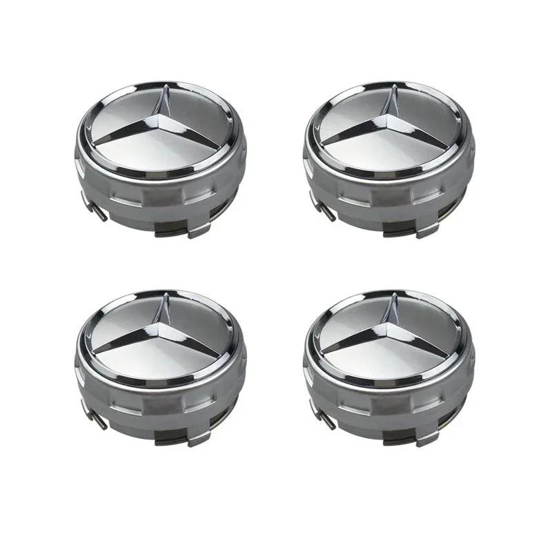 

C200 E200 New 2025 For Mercedes Benz 4PCS 75mm Black Car Wheel Center Hub Caps Cover For Mercedes Benz AMG A0004000900 Auto Styl