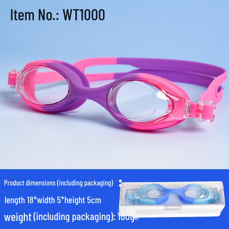 Kids' Anti-Fog High-Definition Swim Goggles with Flat Lens - Boys & Girls Diving Goggles