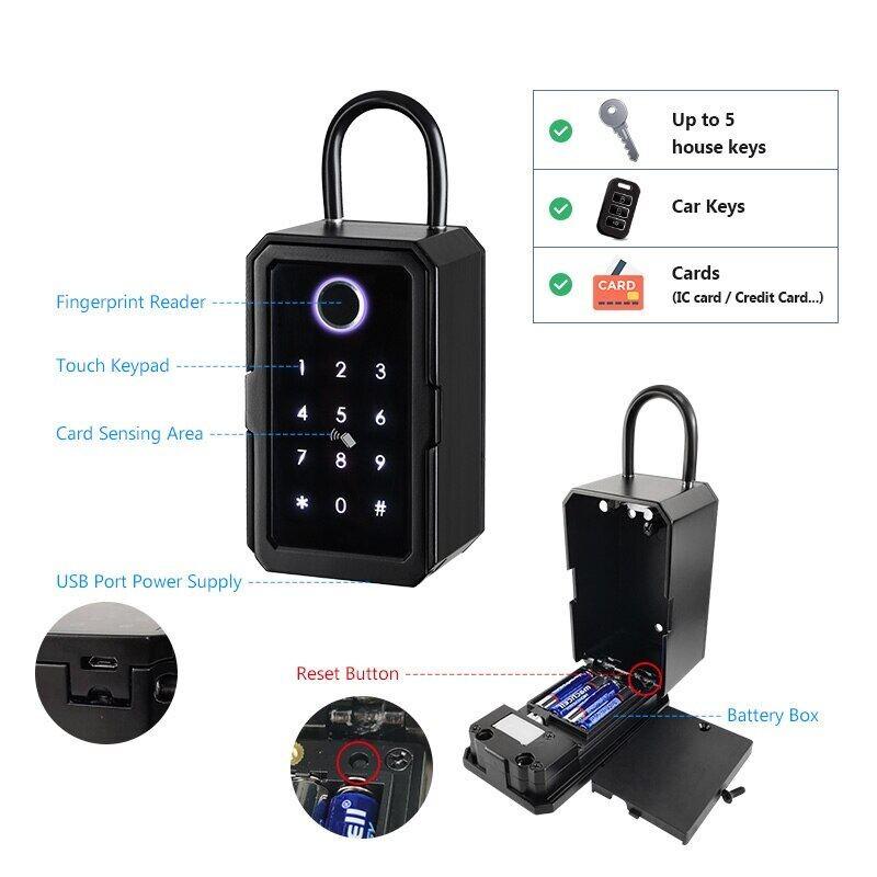 Portable Smart Fingerprint Digital Key Box TT Lock Security Password Boxes Inteligente Electronic Lock Boxes