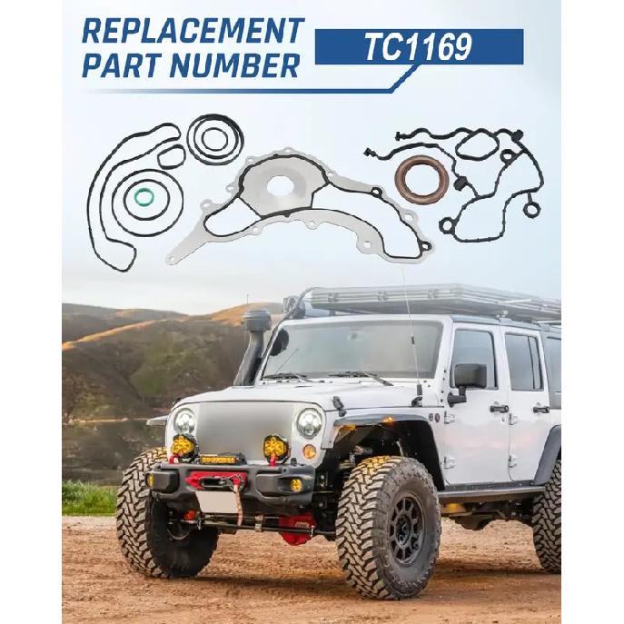 Timing Cover Gasket Fit for Dodge Grand Caravan Jeep Grand Cherokee Chrysler 2011-2017 3.2L 3.6L V6 Engine Replace TC1169