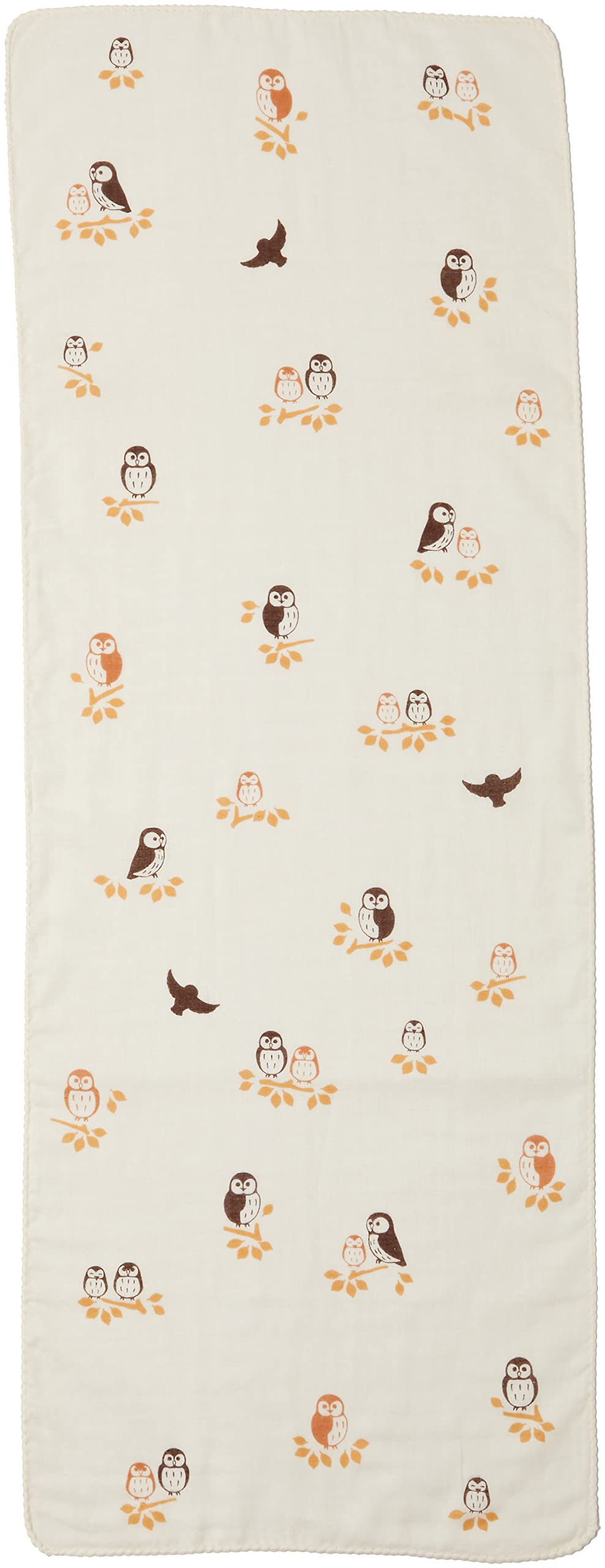 Yamamoto Jin Store Fukukoi Soft Double Gauze Hand Towel Owl Design 32 x 89 cm - - - Approx.