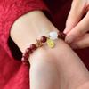 Genuine Purple Gold Sand Cinnabar Bracelet for Women - Year of Birth Gift with Fu Card