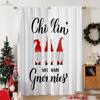 Tenda Stampata con Motivo Floreale Circolare di Babbo Natale, Tasca per Asta, Adatta per Camera da Letto, Soggiorno, Decorazione Esterna