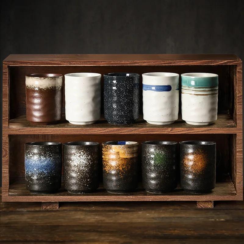 1pcs Retro Painted Ceramic Teacups Straight Cup Hand-painted Wind Mug Drinking Cups Mugs and Small Teacups