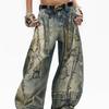 Jeans larghi a gamba larga stile Wasteland taglie forti ricamati