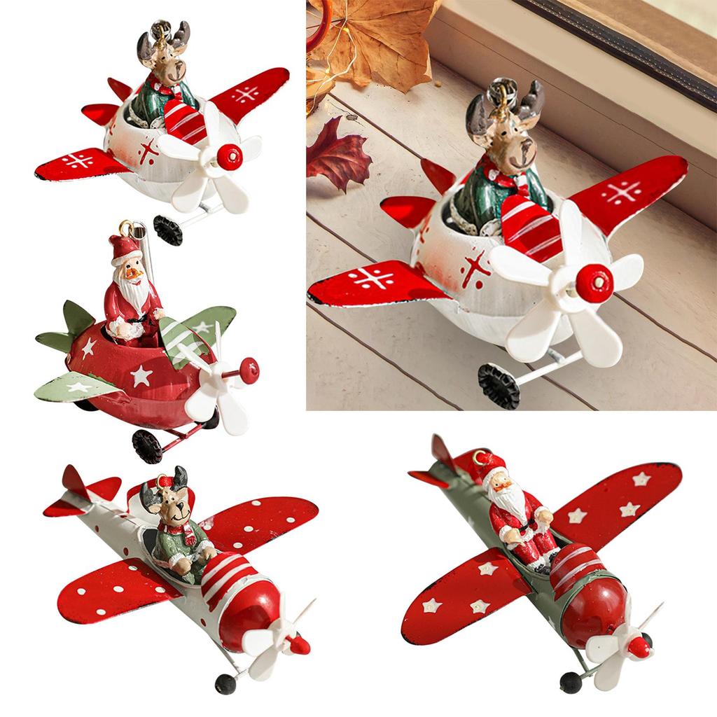 Kerst Vliegtuig Decoratie Kerstboom Decoratie Hangend Vliegtuig Ornament voor Slaapkamer Kantoor Festivals Open Haard Thuis