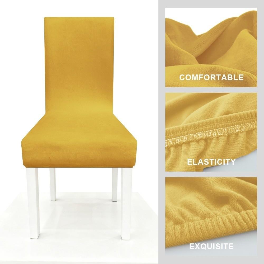Thick Chair Cover Soft Velvet Dining Room Chair Slipcover  for Office Banquet Restaurant