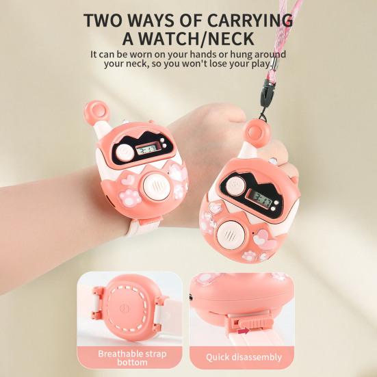 

Kids Walkie Talkies Watches USB Rechargeable 300m Range Intercom with Flashlight Voice Changer & Time Display Kids Education Toy зелений