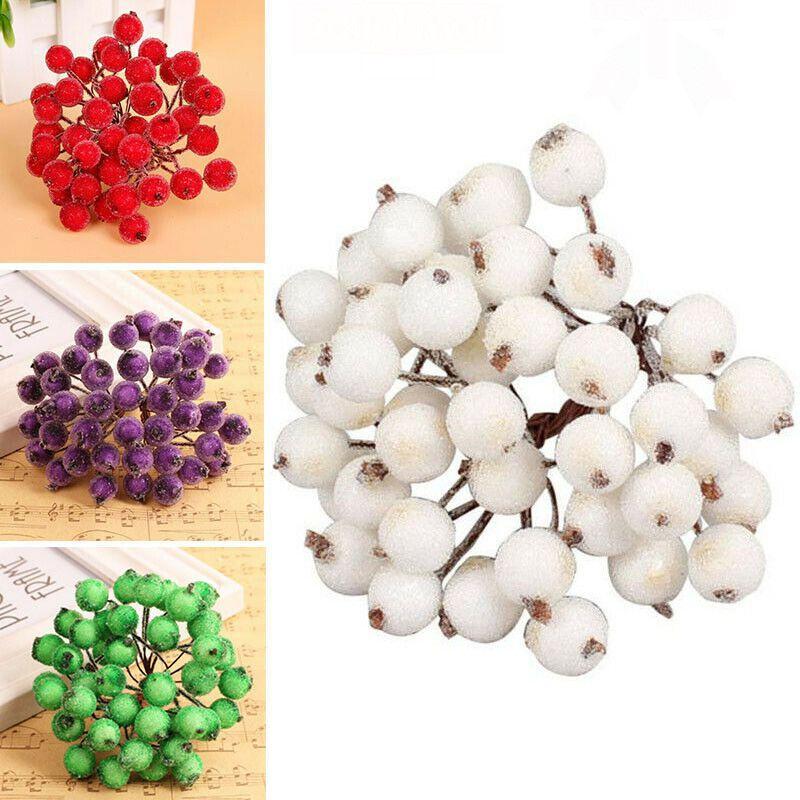 Mini Weihnachts-Schaum Vereiste Frucht Künstliche Stechpalmenbeere Blume Für Elegante Heimdekoration