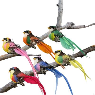 6 Stück Künstliche Vogel-Dekorationen Simulation Dekoration mit Clip Lebensechte Ast-Dekorationen
