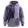 2026 Men's Geometric Plaid Hoodie, Fashion Crew Neck Sweatshirt, Casual Streetwear Style, Fall Winter Comfort Wear Hoodies