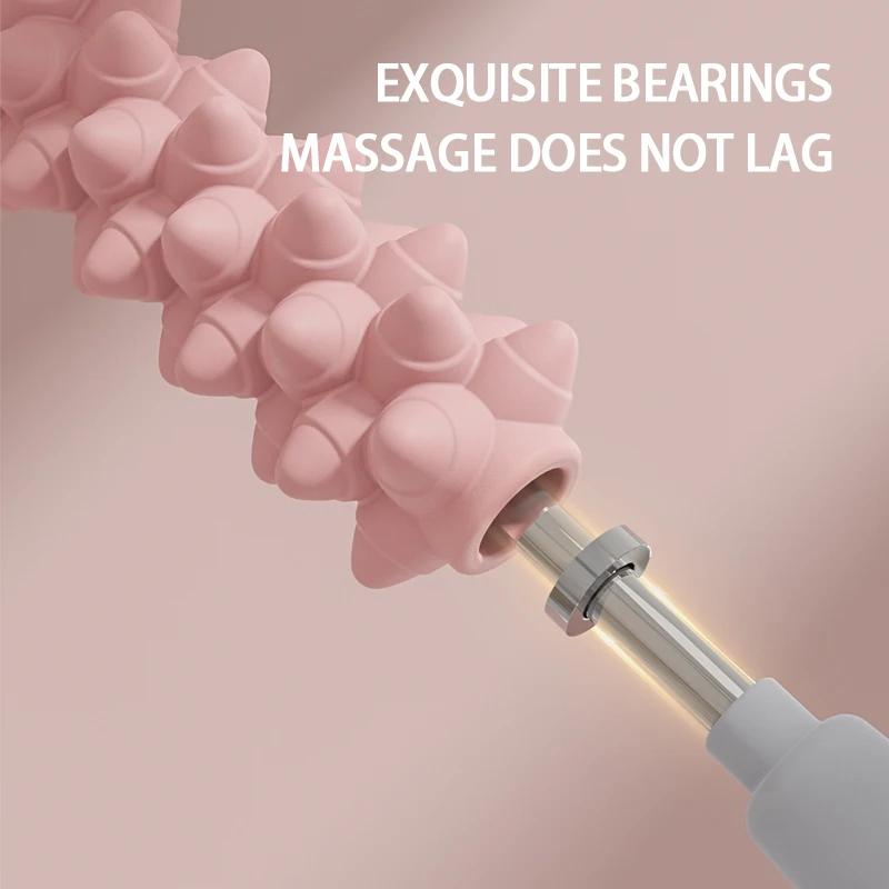 Massage Stick Yoga Fitness Wolf Teeth Muscles Massage Stick Calves Thighs Quadriceps Arm Forearm Relaxation Artifact Roller 48cm