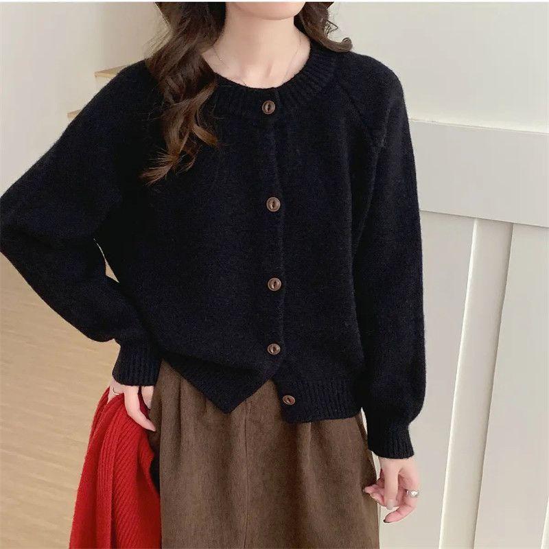 2026 Early Fall Plus Size Knit Cardigan Curvy Women Pumpkin Orange Casual Office Wear