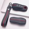 Key Cover for Porsche Taycan 718 Spyder GT3 RS Cayenne Macan Panamera 911 Boxster with Keychain Honeycomb Texture Shockproof Remote Key Case Protector