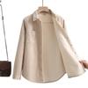 Women's Fleece-Lined Corduroy Shirt: Slim, Warm, and Versatile for 2025 Autumn/Winter Collection