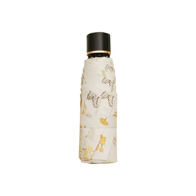 New Style Automatic Sunshade Umbrella with Fresh Floral Design, Suitable for Both Sunny and Rainy Weather, Compact and Portable Sun Protection