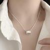 Korean Style Retro Pearl Necklace: Women's Multi-Layer Asymmetrical Clavicle Chain with OT Buckle