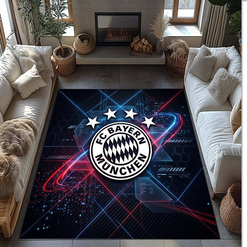 Bayern Munich Printed Flannel Area Rug Non Slip Soft Polyester Floor Carpet Indoor Decor Mat for Bedroom Living Room Sofa Game Room Home Decoration