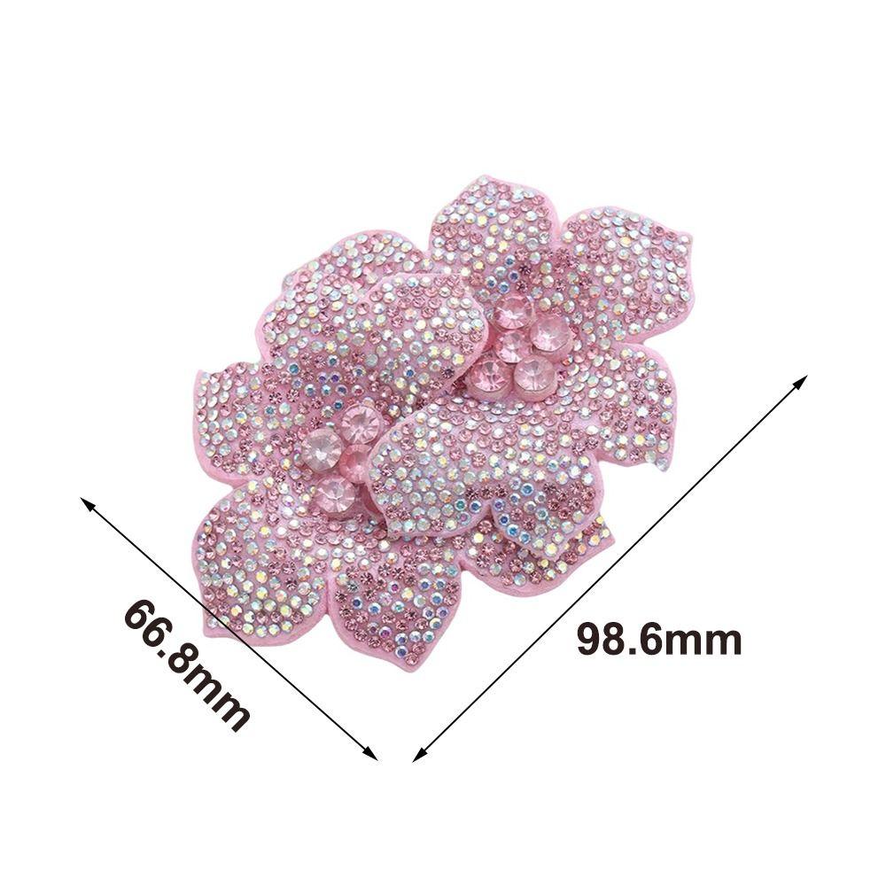 3D Rhinestone Flower Patches Sparkling DIY Craft Flower Brooch Fabrics Embellishment Jewelry Accessories
