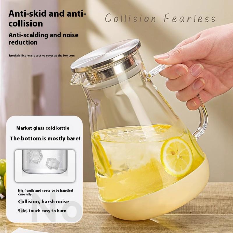 Gianxi Cold Water Kettle Glass High Temperature Resistant High Borosilicate Household Large Capacity Fruit Juice Teapot