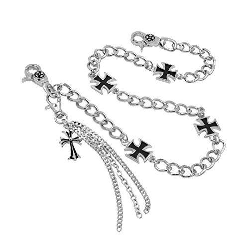 

Брелок для ключей Uniqsum Flare Cross Maltese Cross с цепочкой для кошелька в стиле байкер-панк SJ13S (Серебряный) [Элемент]