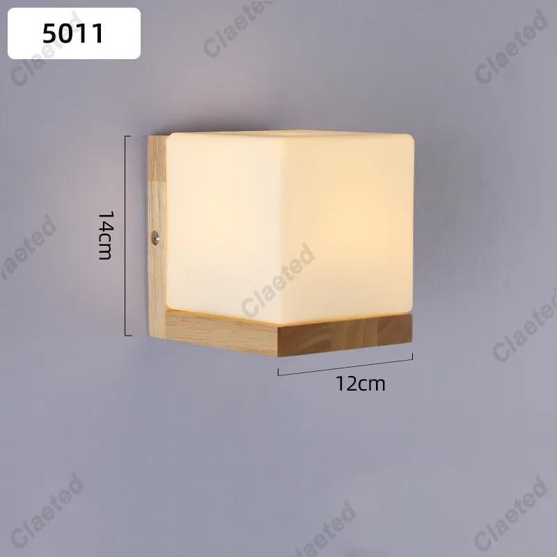 12 Style Creative Solid Wood Wall Lamp Indoor Decor Lamp Bedroom Bedside Lamp European Living Room Corridor Aisle Staircase Lamp