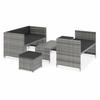 5-piece Garden Furniture Set with Cushions - Grey - 130 X 70 X70 Cm