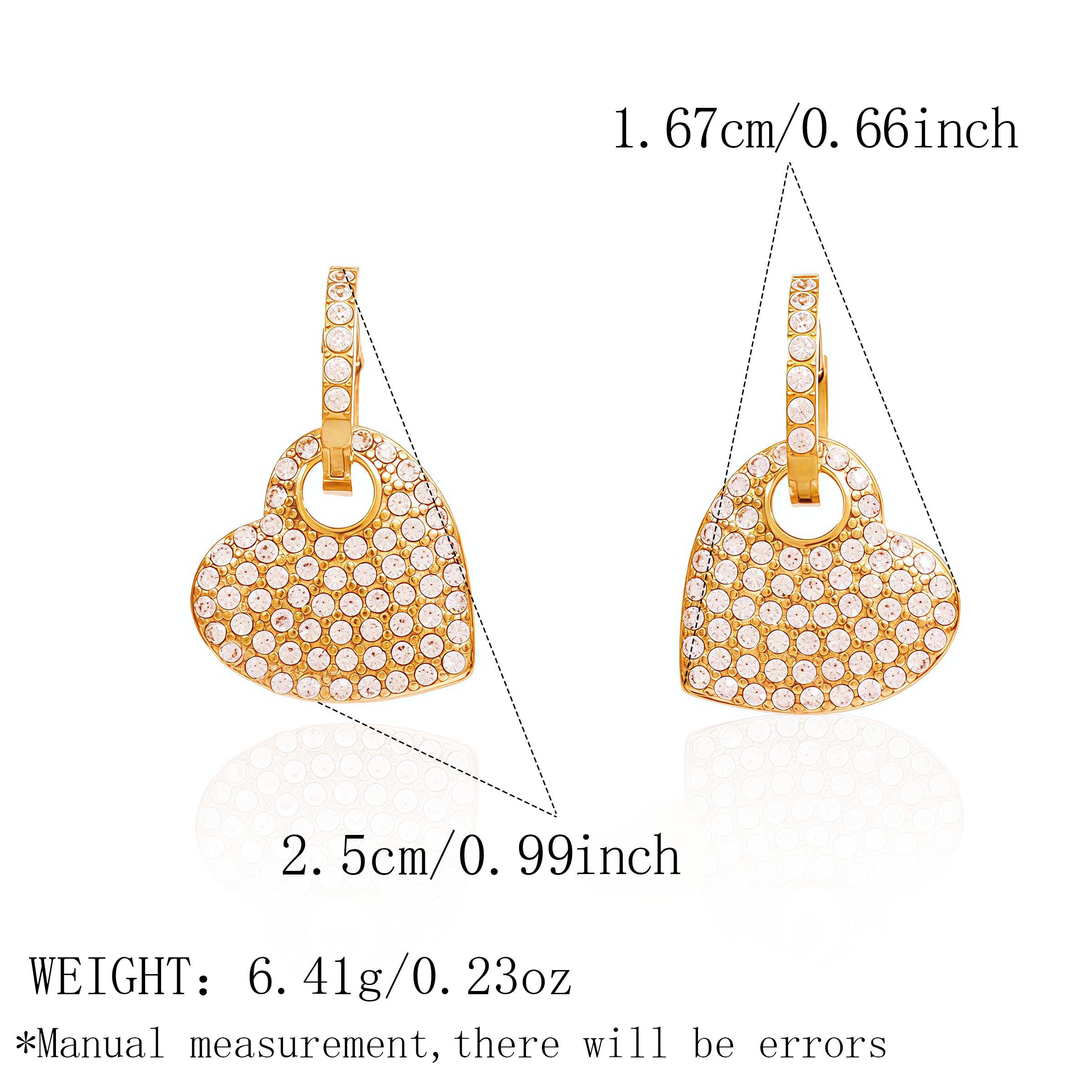 

Stainless Steel Trendy 18K Gold Plated White Zircon Zircon Heart Huggie Hoop Earrings Dainty Drop Earrings for Women 2026