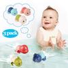 3 Pack Bath Toys Cute Swimming Turtle Bath Toys Animal Floating Wind Up Bathtub Preschool Toddler New Born Infant Water Pool Toy