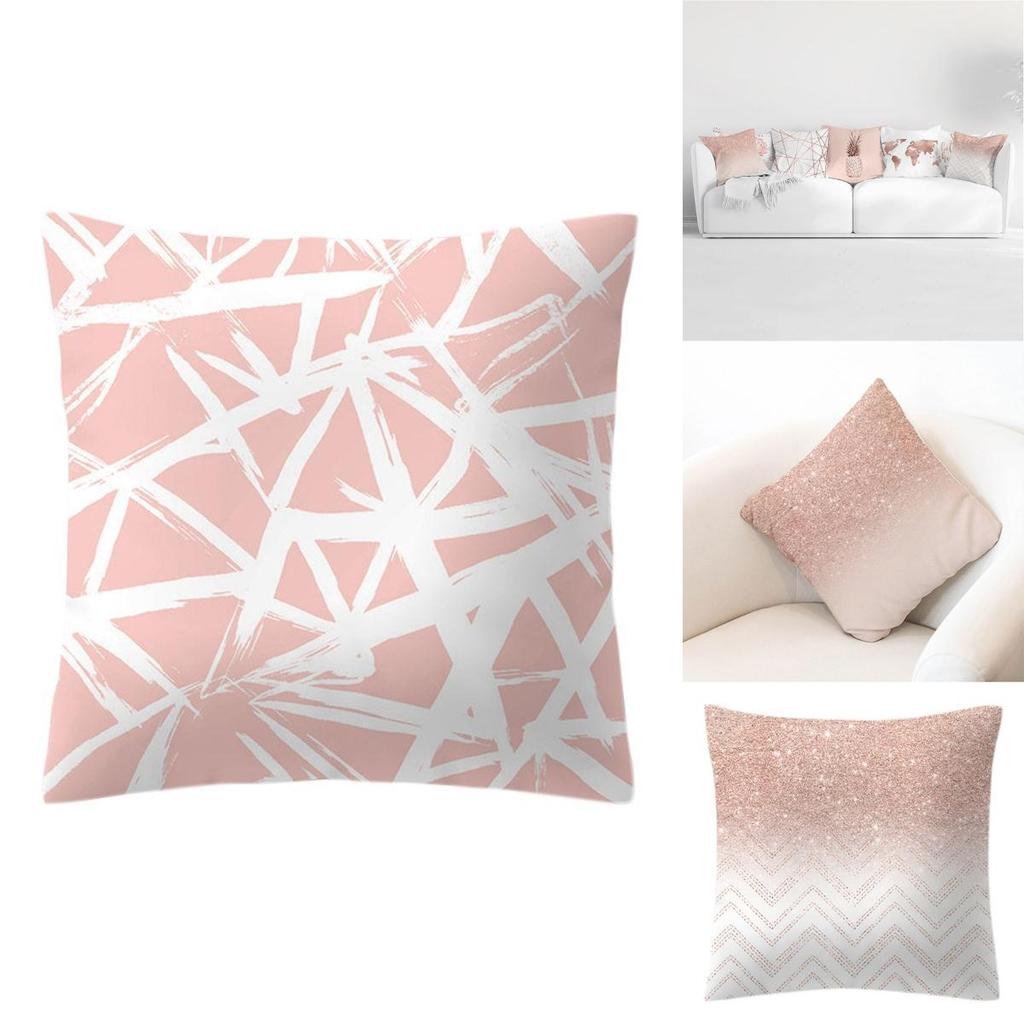 Elegant Rose Gold Geometric Pineapple Glitter Pillow Case For Chic And Trendy Living Spaces