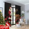 2pcs 2D Flat Printing Christmas Curtain Santa's Deer Friend Polyester Fabric Without Electricity Festive Curtains Perfect for