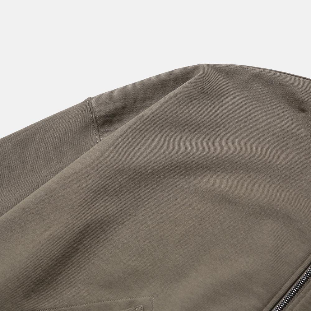 Moif [Aw25] Baggy Zip Hooded Sweat / Olive