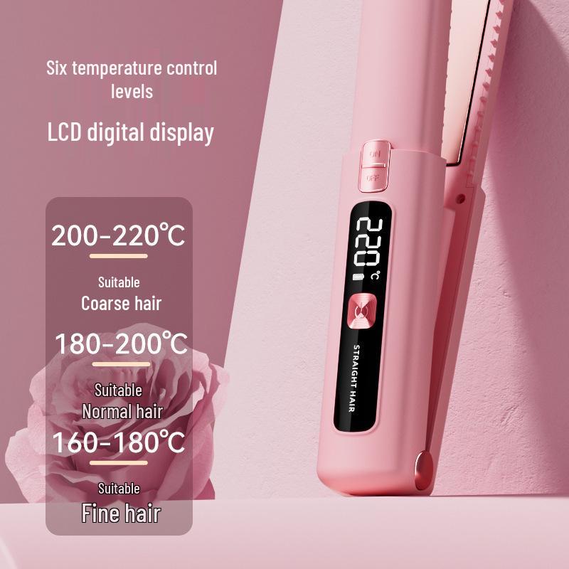 Dual-Use Ceramic Hair Curler & Straightener - Rechargeable, Portable, Non-Damaging