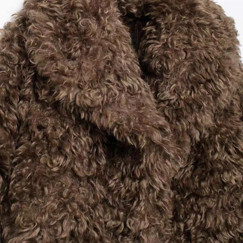Womens Winter Faux Fur Short Coat With Collar Elegant Chic Style 2025 Collection