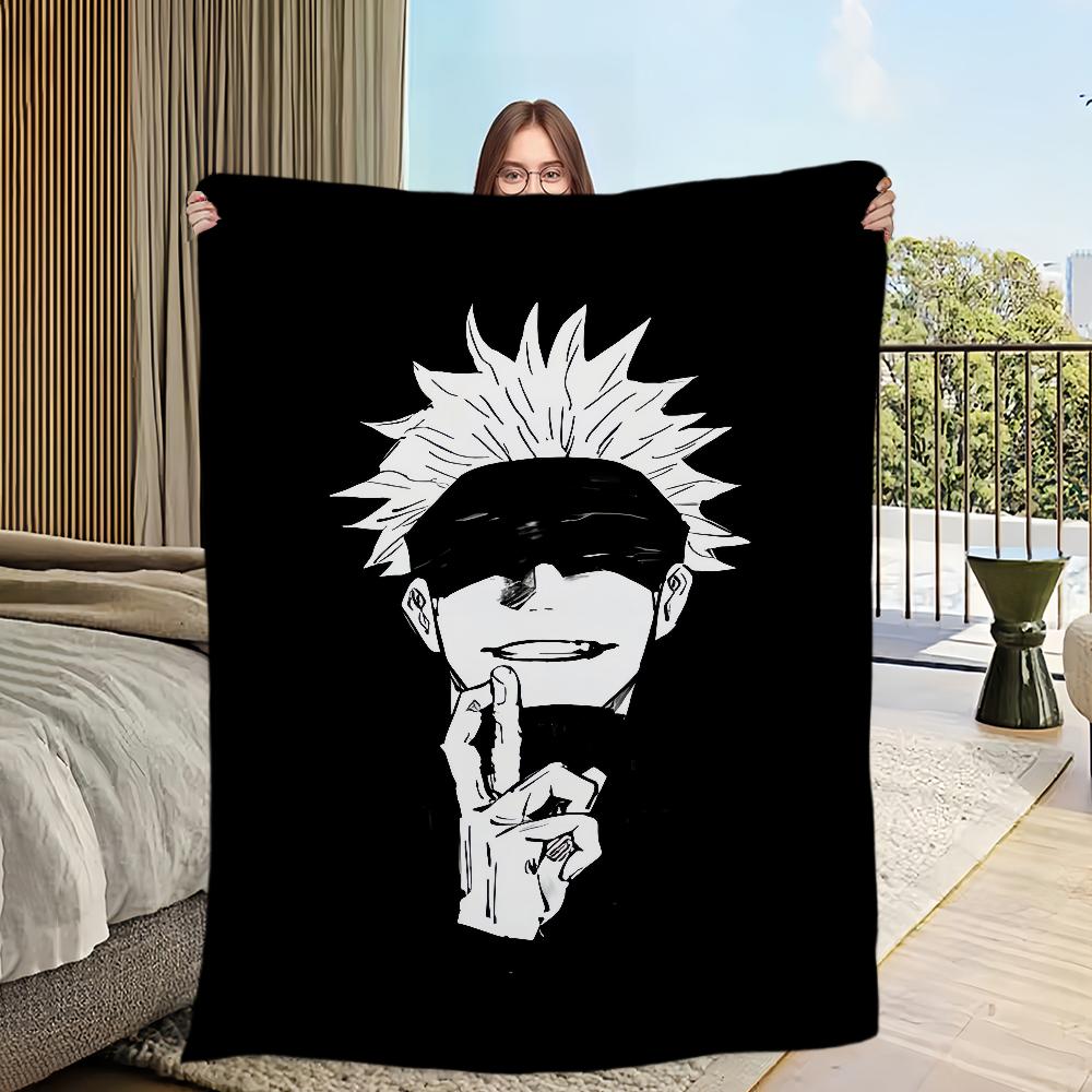 Comfort Warm Soft Plush Blanket Suitable for Sofa Living G-Gojo Room S-Satoru Office Bedroom Travel Anime Manga Flannel Gift