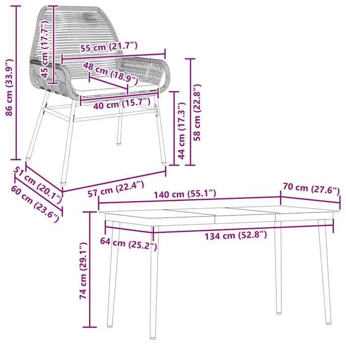 VidaXL Garden Dining Set Cushions 5 Pcs Grey Poly Rattan Glass, Outdoor Dining Set, Furniture of 3334480