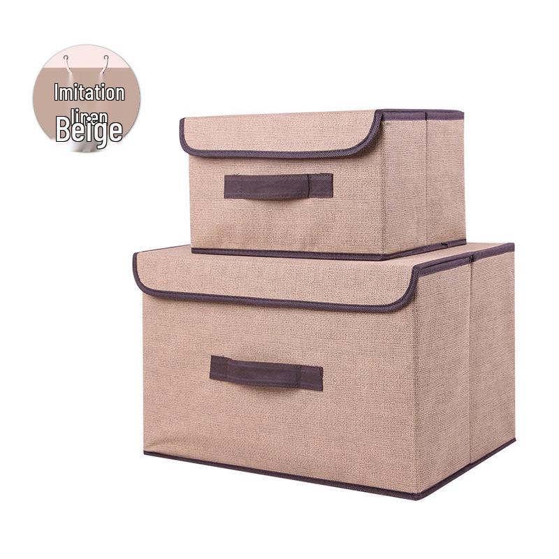 Portable Dustproof Cardboard Storage Box with Cover for Clothes and Toys