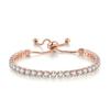 Women's Bracelet, Rose Gold, Cubic Zirconia, Adjustable, 13+10 Cm, Diamond, K18 Rose Gold
