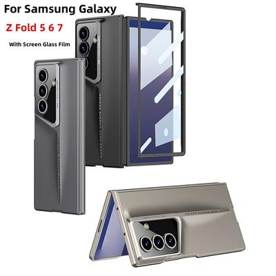 Für Samsung Galaxy Z Fold 7 6 5 5G mit Bildschirmschutzfolie Ultradünne Klinge Mecha Linsenschutz Hartes PC Matt Stoßfestes Cover