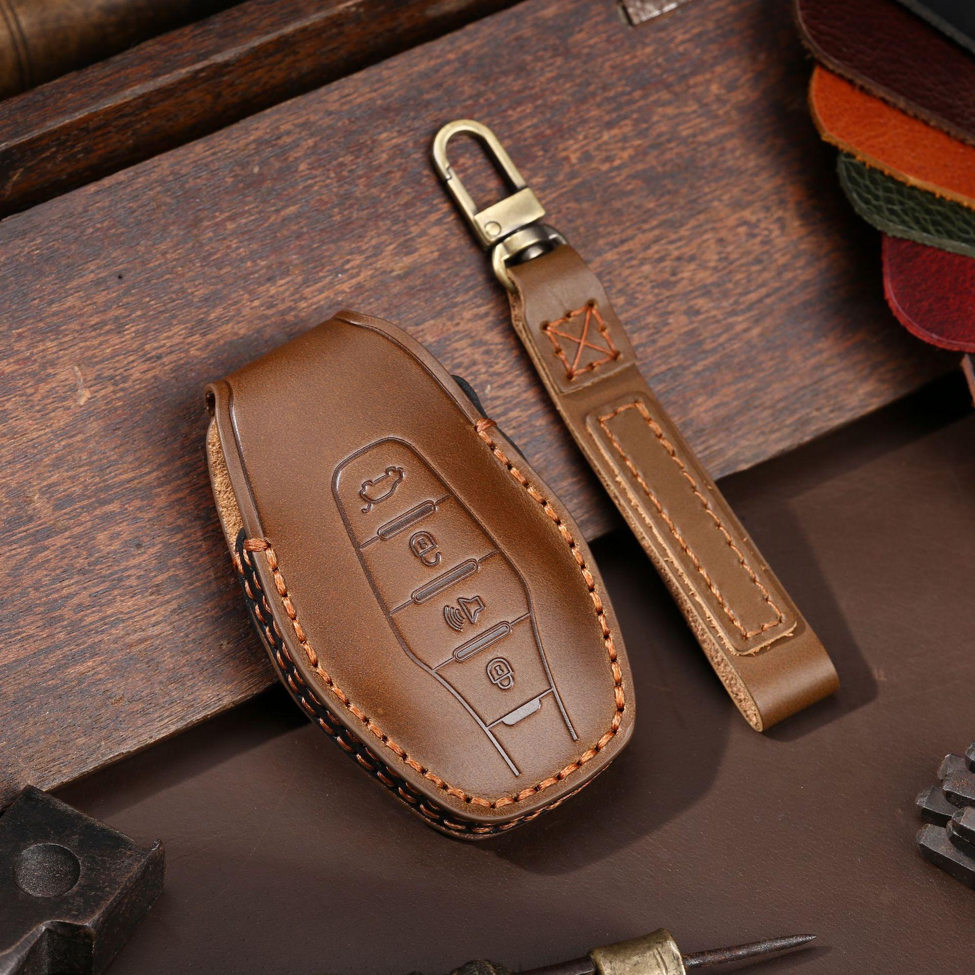 

Suitable for Chery key cover 2020 Jietu X70X90plus high-end leather car key cover purely handmade