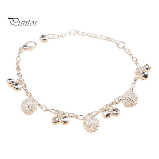 Friend Bracelet Retro Ethnic Style Bell Pendant Adjustable Extended Chain Beach Unique Anklet 2 in 1 Girl Jewelry Gift Alloy