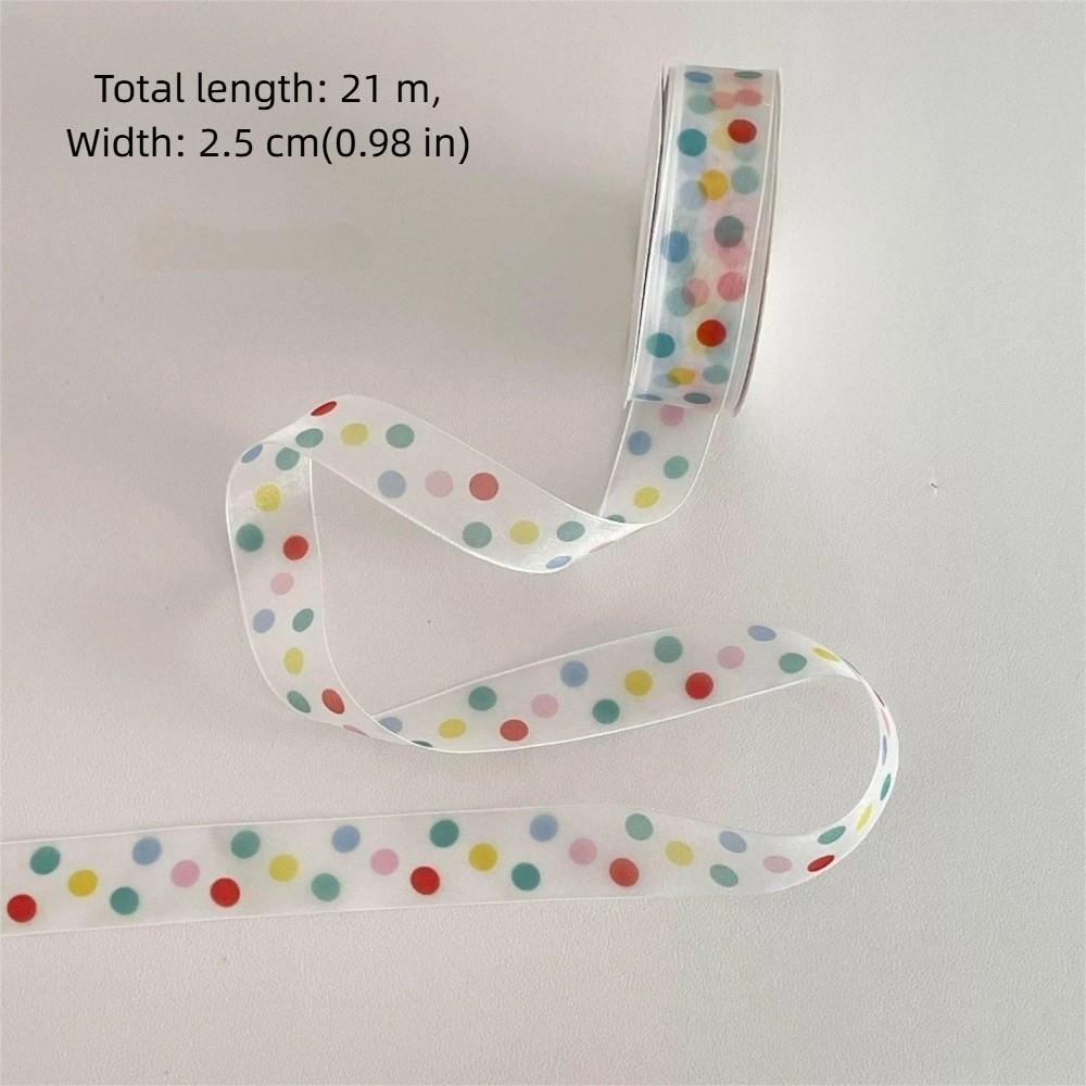 Polka Dots Gift Wrapping Ribbon Colorful Packaging Box Ribbon Gift Box Decorative Ribbon  Birthday