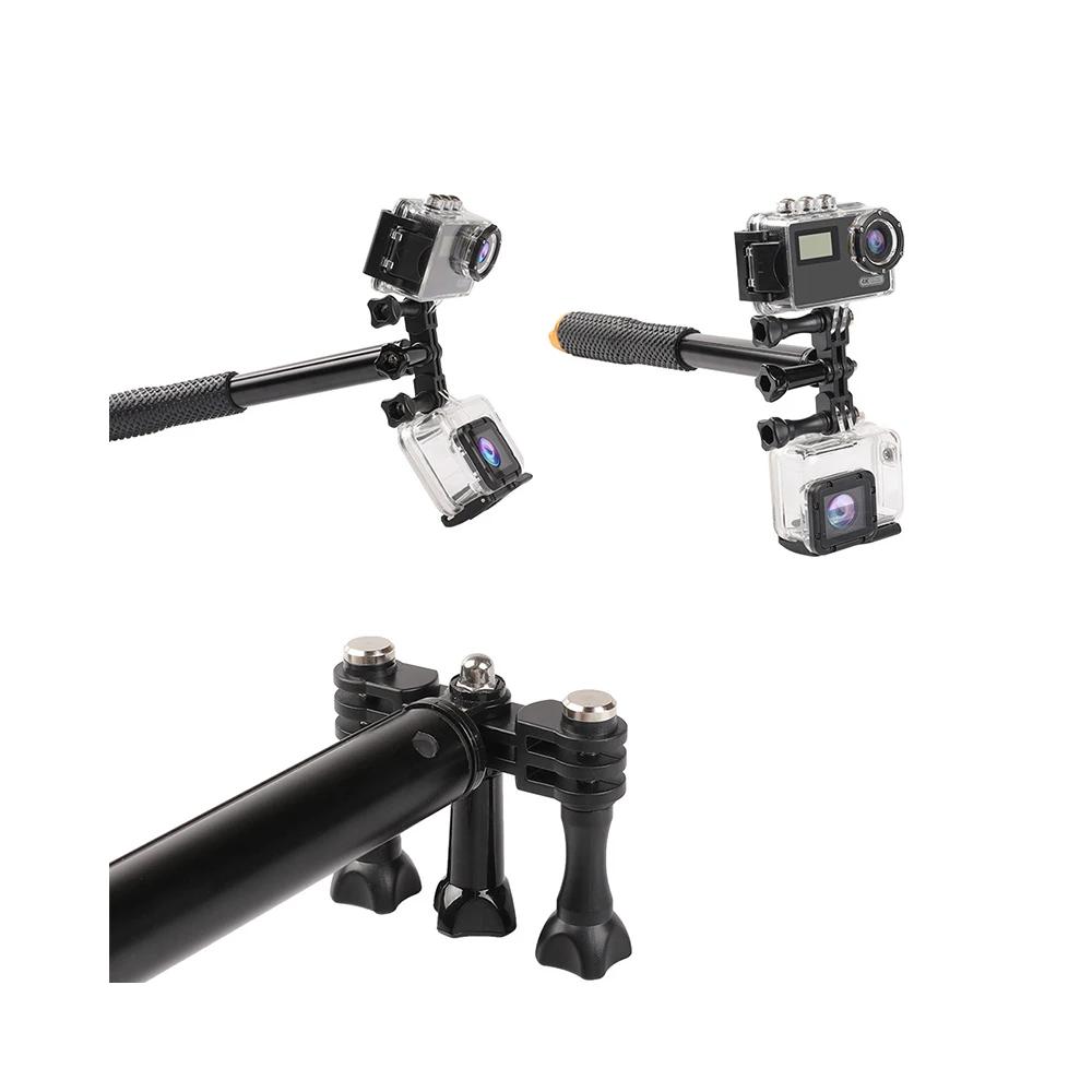 Doppelhalterung Twin Adapter Für GoPro Hero 12 11 10 9 8 7 6 5 4 SJCAM AKASO Insta360 X2 X3 DJI Osmo Action Kamera Zubehör